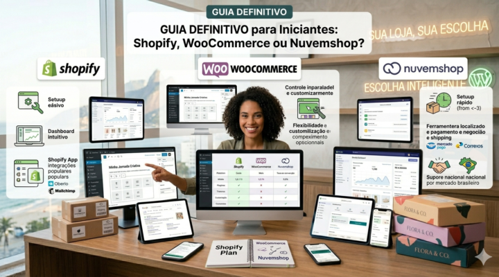 Desvende o Mistério! Qual Plataforma E-commerce é a Chave para o SEU Sucesso Online? Guia DEFINITIVO para Iniciantes: Shopify, WooCommerce ou Nuvemshop?